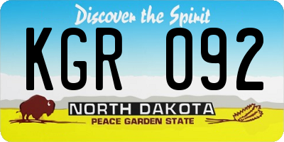 ND license plate KGR092