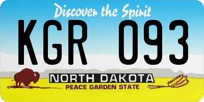 ND license plate KGR093