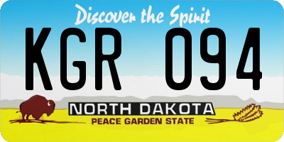 ND license plate KGR094