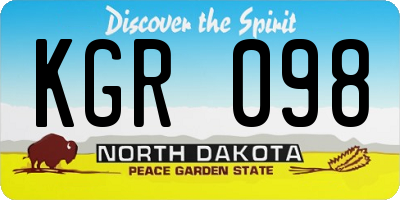 ND license plate KGR098
