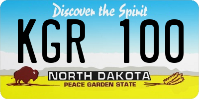 ND license plate KGR100