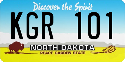 ND license plate KGR101