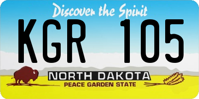 ND license plate KGR105