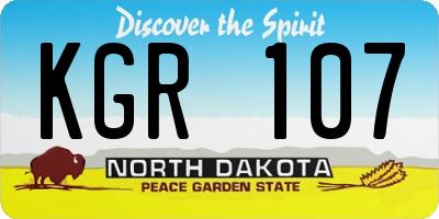 ND license plate KGR107