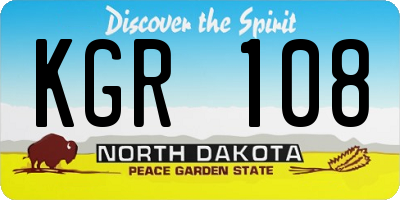 ND license plate KGR108