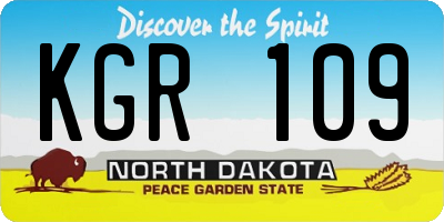 ND license plate KGR109