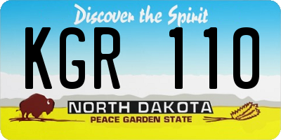 ND license plate KGR110