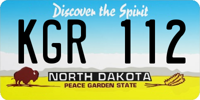 ND license plate KGR112