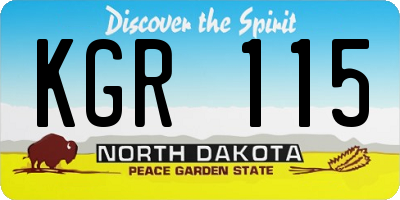 ND license plate KGR115