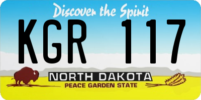 ND license plate KGR117