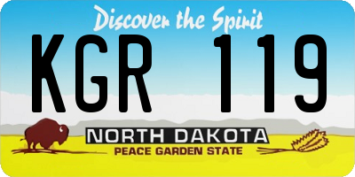 ND license plate KGR119