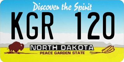 ND license plate KGR120