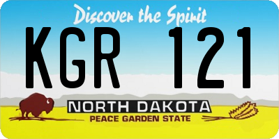 ND license plate KGR121