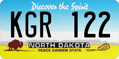 ND license plate KGR122