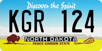 ND license plate KGR124