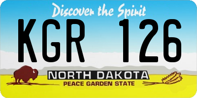 ND license plate KGR126
