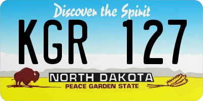 ND license plate KGR127