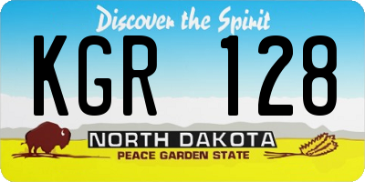 ND license plate KGR128