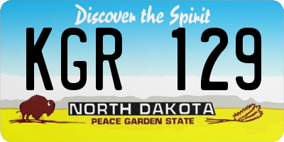 ND license plate KGR129
