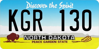 ND license plate KGR130
