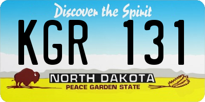 ND license plate KGR131