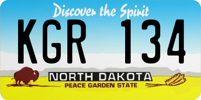 ND license plate KGR134