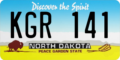 ND license plate KGR141