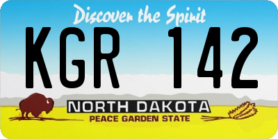 ND license plate KGR142