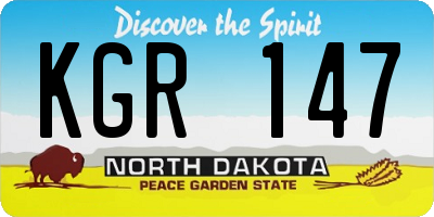 ND license plate KGR147
