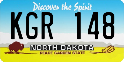ND license plate KGR148