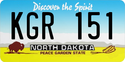 ND license plate KGR151