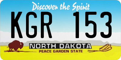 ND license plate KGR153
