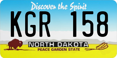 ND license plate KGR158
