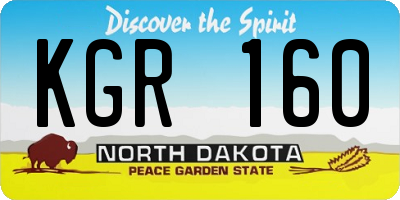 ND license plate KGR160