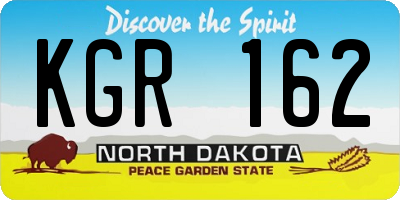 ND license plate KGR162