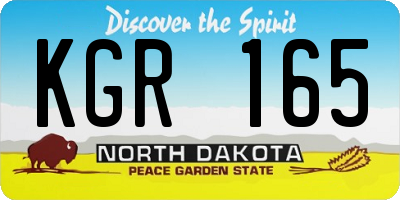 ND license plate KGR165