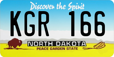 ND license plate KGR166