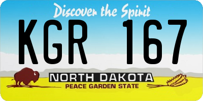 ND license plate KGR167