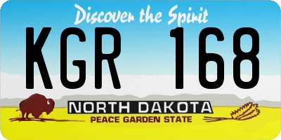 ND license plate KGR168