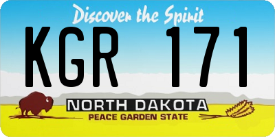 ND license plate KGR171