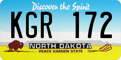 ND license plate KGR172