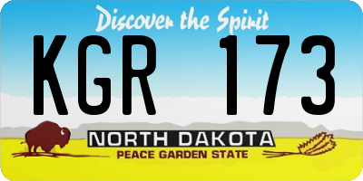 ND license plate KGR173