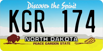 ND license plate KGR174