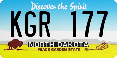 ND license plate KGR177