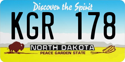 ND license plate KGR178