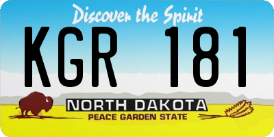ND license plate KGR181