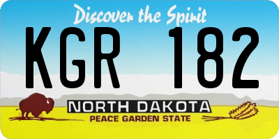 ND license plate KGR182