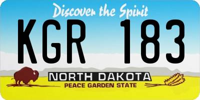 ND license plate KGR183