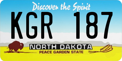 ND license plate KGR187