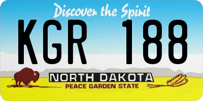 ND license plate KGR188